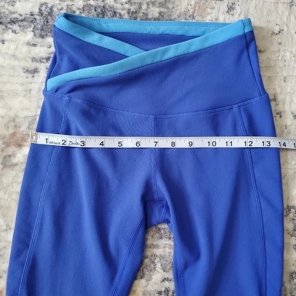 Move Theology Blue Ribbed Leggings- Size Small - Picture 6 of 9